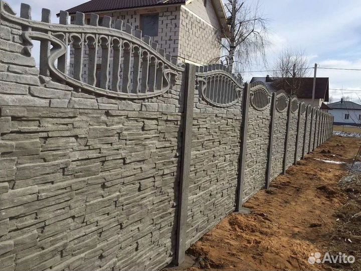 Забор, еврозабор бетонный