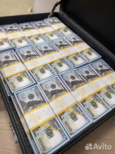 Черный дипломат с долларами, 50 пачек