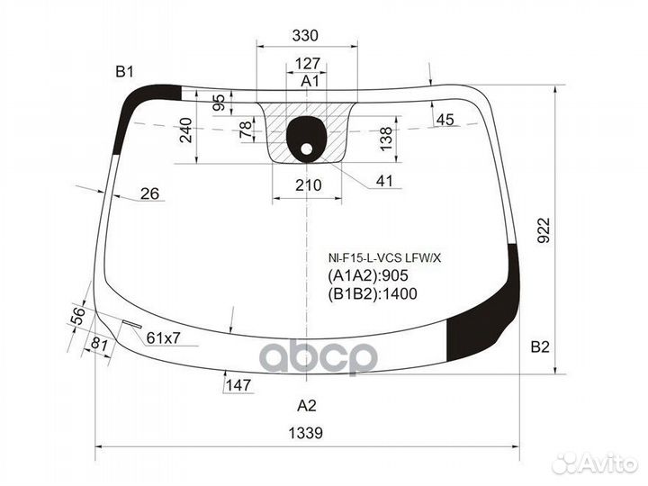 Стекло лобовое (Датчик дождя/ Сборка Британия)