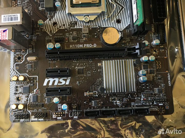 Материнская плата 1151 с процессором и памятью