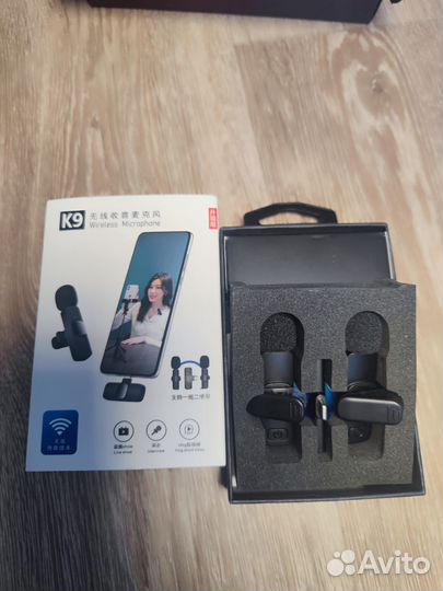 Микрофоны петличные беспроводные (2шт)k9 новые
