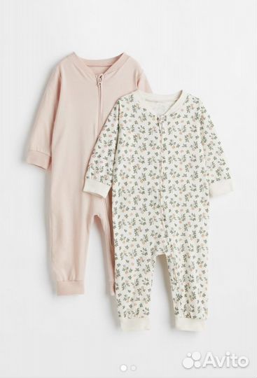 Пижамы слипы на молнии hm 74/86/92