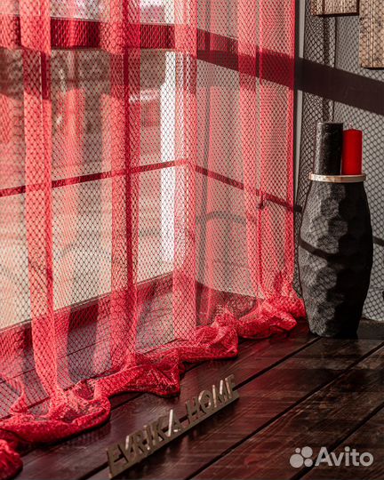 Крупная сетка тюль Авалон Гранат