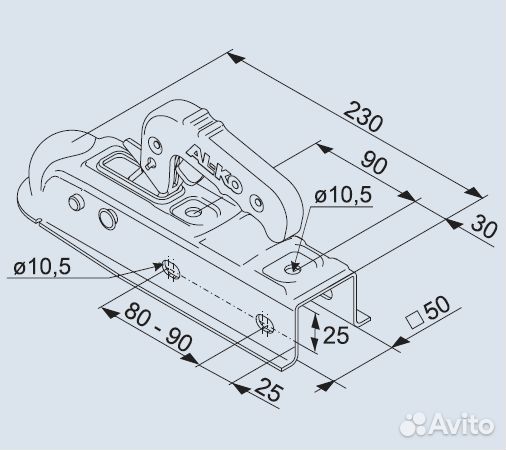 Замковое устройство прицепа # 50 750/75 кг ак 7 V
