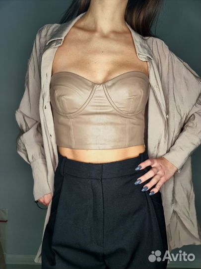 Кожаный топ Zara
