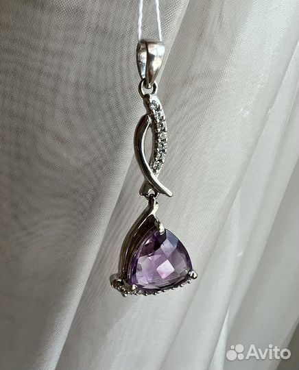 Подвески цитрин и аметист серебро