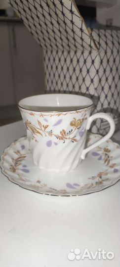 Чашка с блюдцем лфз Ломоносовский Фарфоровый Завод