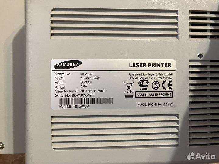 Лазерный принтер samsung ML-1615