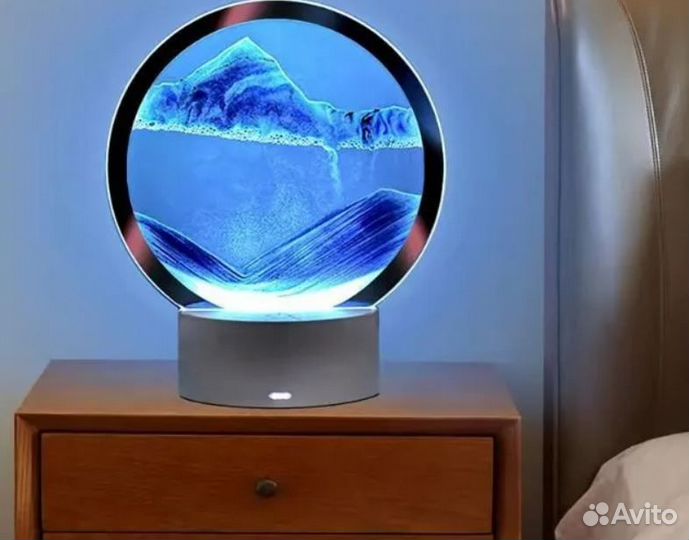 3D Светильник-ночник, песочный, 7 цветов свечения