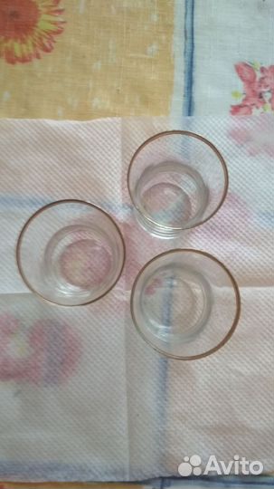 Стопки для крепких напитков с золотой каймой СССР