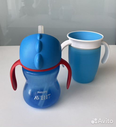 Поильники avent и munchkin и тарелочка ezpz