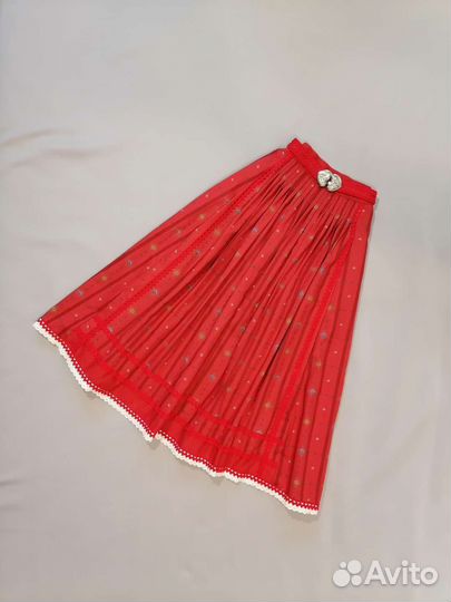 Винтаж Юбка с карманами миди хлопок