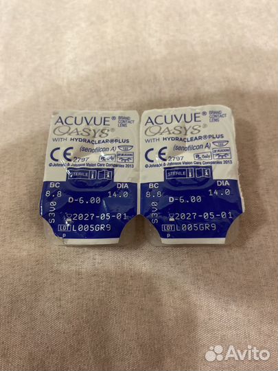 Линзы acuvue oasys -6.00