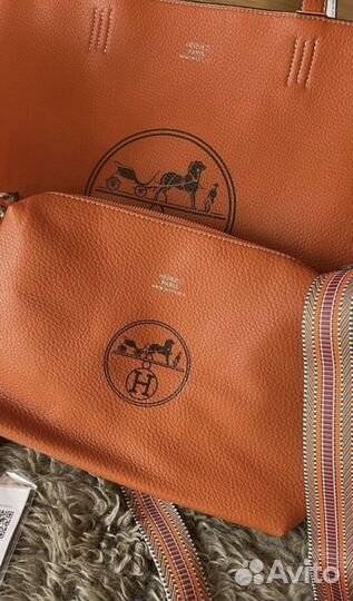 Сумка шопер Hermes с косметичкой