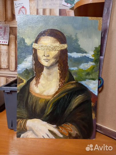 Картина акрилом Золотая Джоконда
