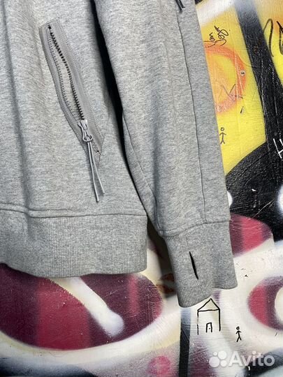 C.P. company diagonal raised gray ZIP sweatshirt