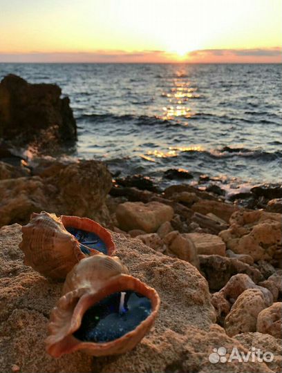 Свечи гелевы в ракушках