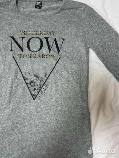 Кофта с длинным рукавом серая