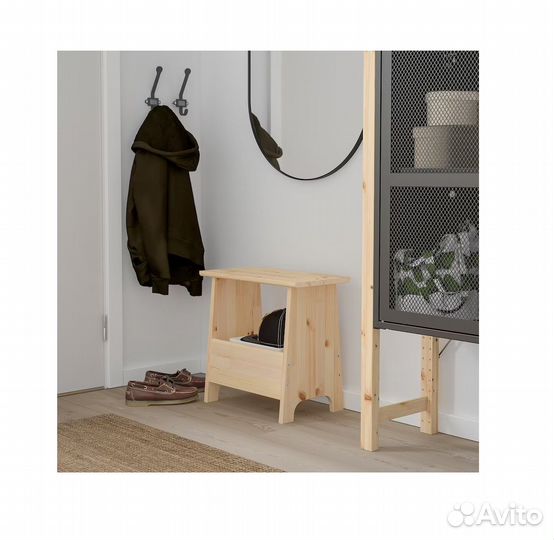 Табурет c ящиком, сосна. (Пэрйохан Икеа)