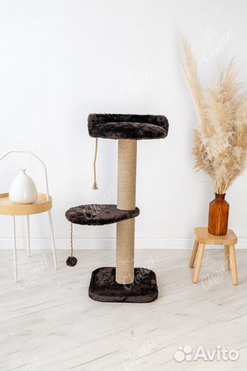 Когтеточка с лежанкой 80см