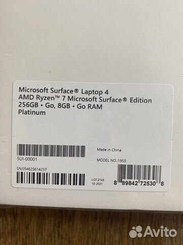 Новый Microsoft Surface 4 15”/R7/8/256 Platinum объявление продам