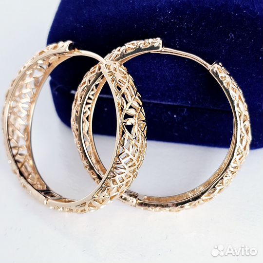 Серьги кольца паутинка