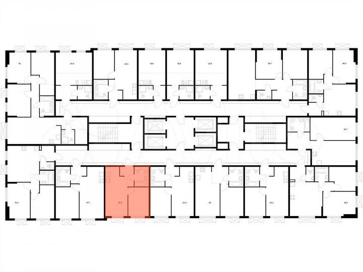 1-к. квартира, 32,3 м², 2/25 эт.