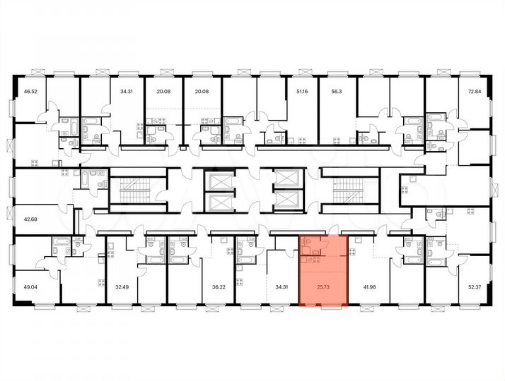 Квартира-студия, 25,7 м², 6/33 эт.