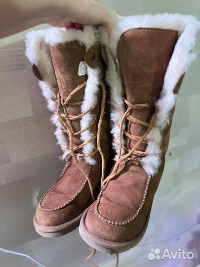 Угги оригинал uggs высокие коричневые с шнурками