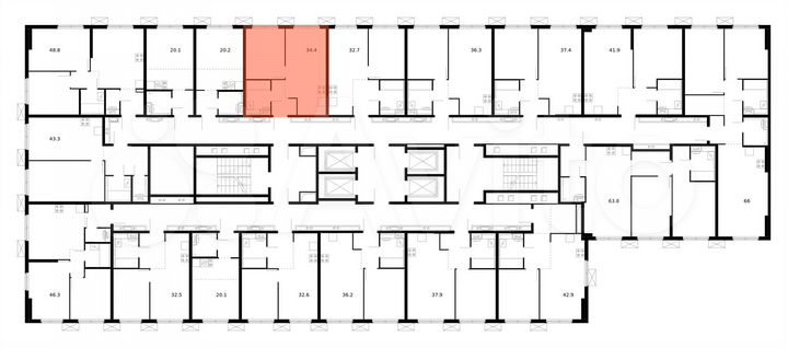 1-к. квартира, 34,4 м², 14/33 эт.