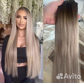 Натуральные волосы на заколках