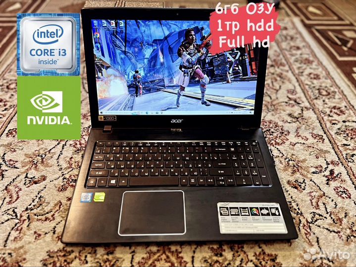 Мощный Ноутбук Acer i3-6006u/1тр/GeForce 940MX 2гб