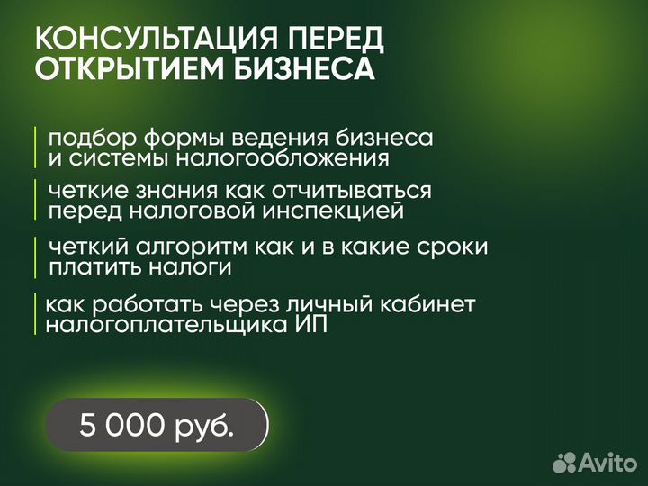 Консультация бухгалтера. Открытие ип. Ведение ип