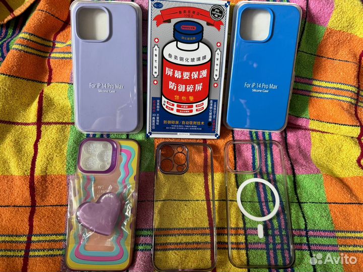 Стекло Remax и чехлы для Apple iPhone 14 pro max