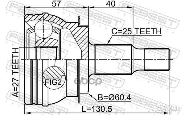 ШРУС наружный 27x60.4x25 mercedes benz A-class