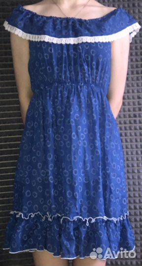Платье синее на девочку 40 и 34 размера