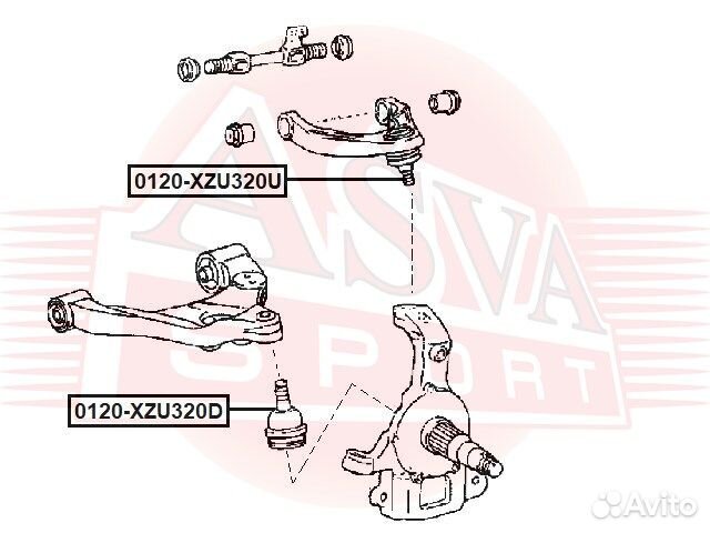 Опора шаровая передняя правая, левая Asva