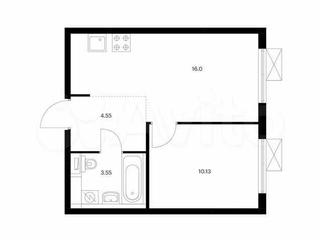 1-к. квартира, 34,2 м², 13/17 эт.