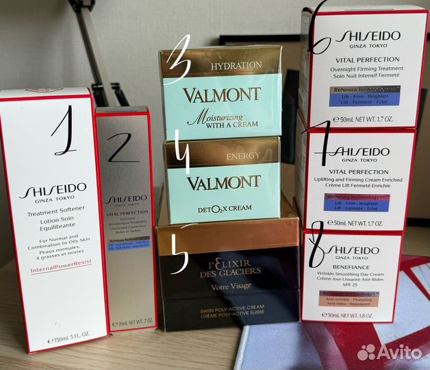 Уходовая косметика shiseido, valmont