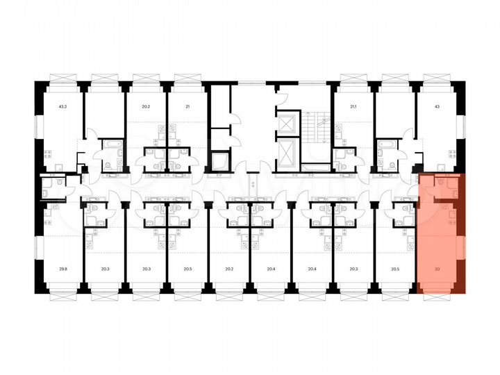 Квартира-студия, 30 м², 4/9 эт.