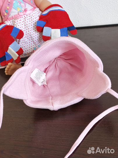 Шапочка для девочки перчатки в подарок