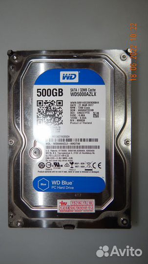 Жесткий диск (винчестер) 500Gb WD Blue WD5000azlx