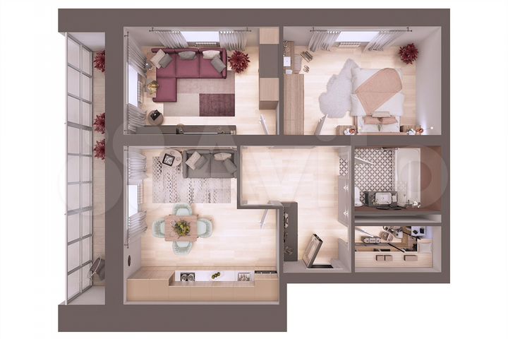 2-к. квартира, 63,5 м², 1/5 эт.