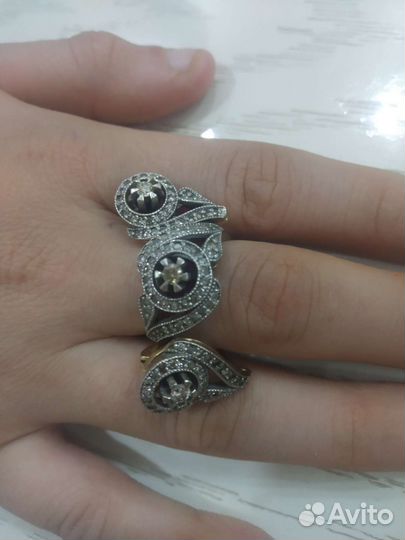 Бриллиантовый комплект серьги и кольцо