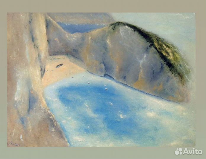 Картина маслом морской пейзаж море бухта