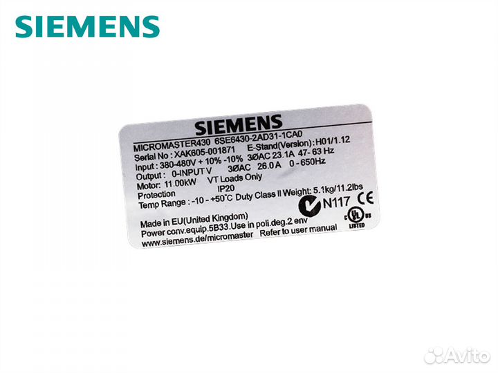 Преобразователь частоты Siemens 6SE6430-2AD31-1CA0