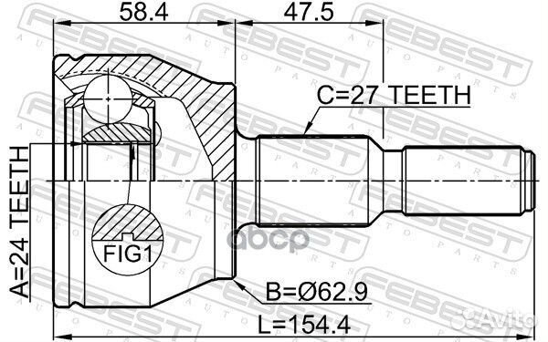 Шрус наружный 24X63X27 2110-CB7 Febest