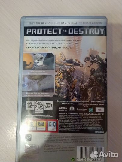Диск на PSP Transformers The Game