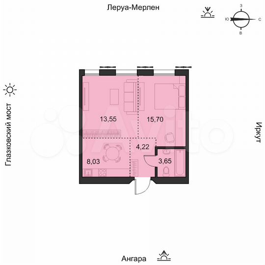 1-к. квартира, 44,9 м², 15/19 эт.
