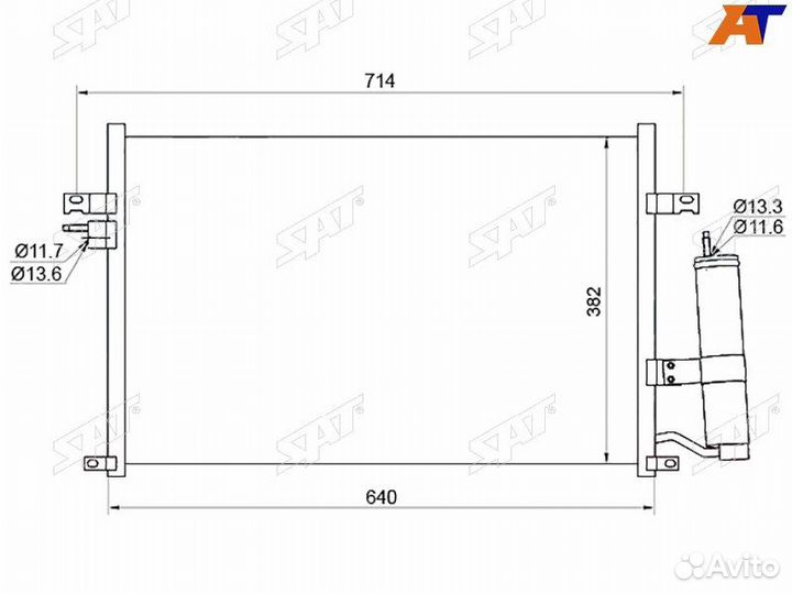 Радиатор кондиционера Chevrolet Lacetti 04-13 Daew